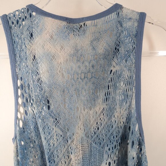 Lily by Firmiana Pastel Blue Knit Lagenlook Sleeveless Sweater Lagenlook Medium - Picture 10 of 10